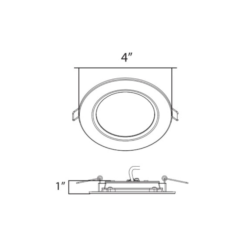 E2DLF 4" 8W 670 Lumens, LED Slim Downlight, CCT Selectable Dimmable Integrated LED 120V