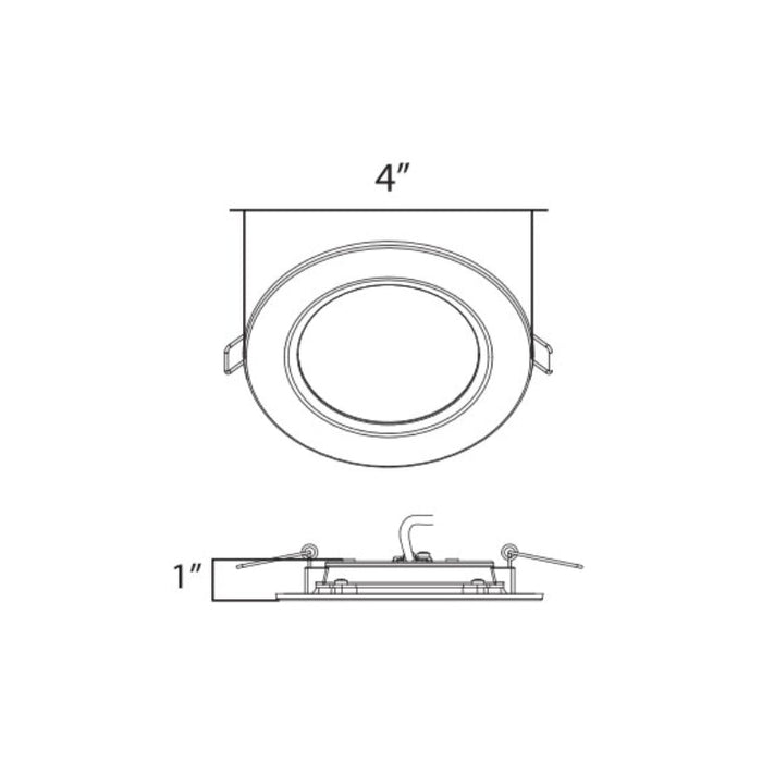 E2DLF 4" 8W 670 Lumens, LED Slim Downlight, CCT Selectable Dimmable Integrated LED 120V
