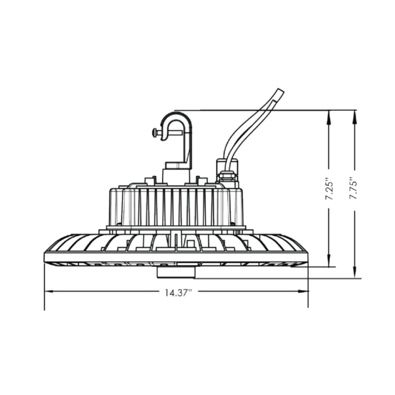 E3HBC 180W/200W/240W LED UFO High Bay, Wattage & CCT Selectable, Up to 38197 Lumens, Dimmable