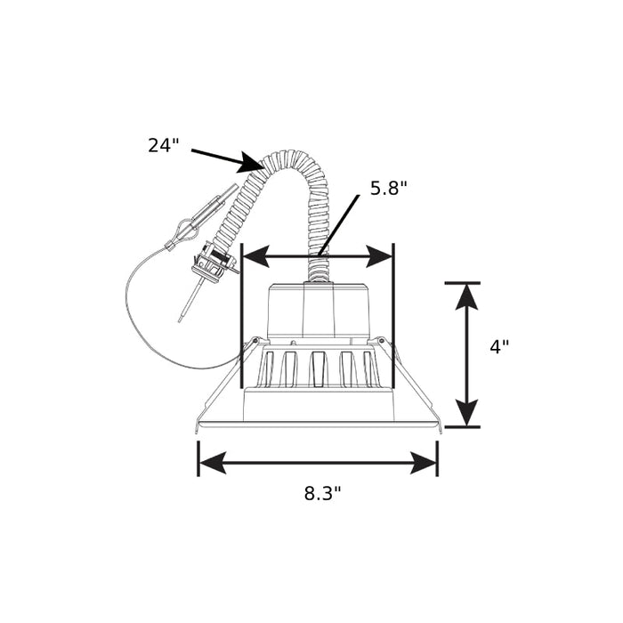 E4DL 6" LED 13W Commercial Downlight, Smooth, CCT Selectable, 1100 Lumens, 120-277V Dimmable