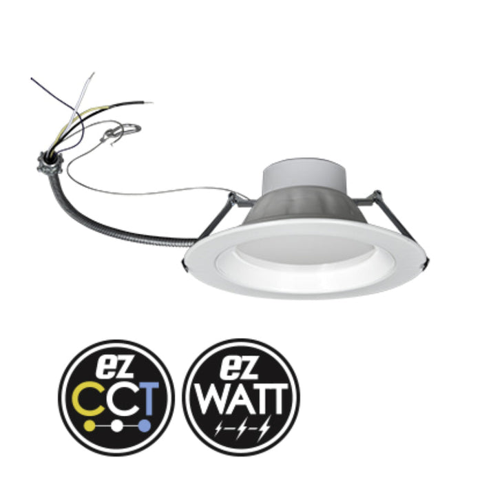 E4DL 8" LED Commercial Downlight, Wattage/CCT Selectable 120-347V