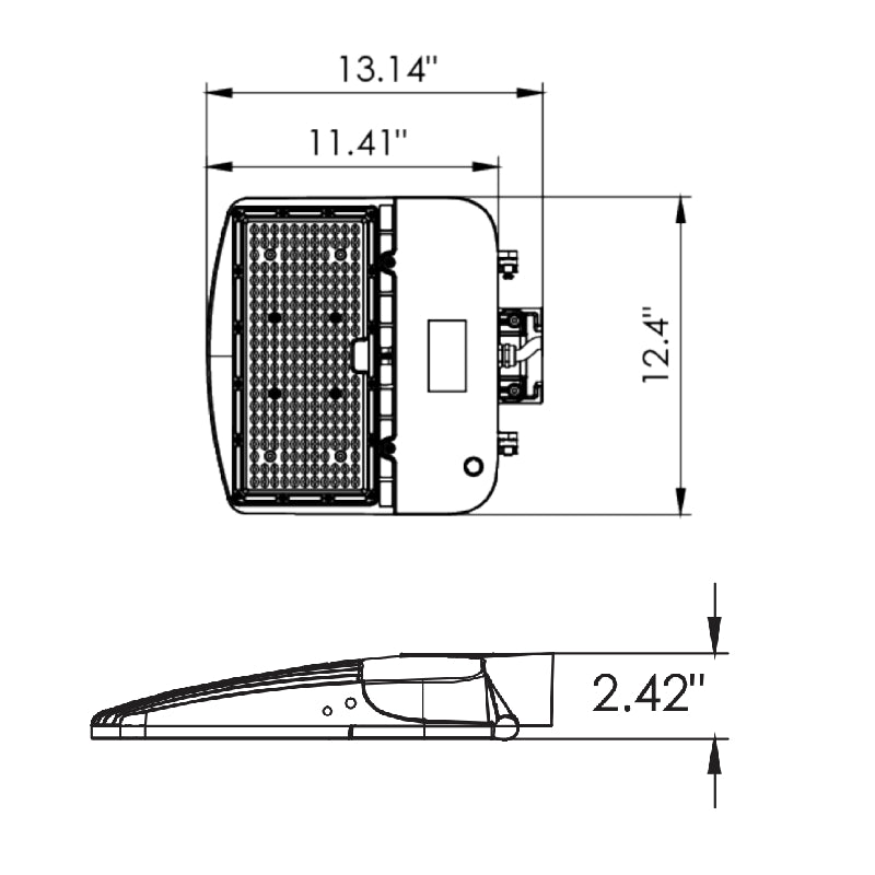 E4SBH 100W LED Area Light, 5000K, 14000 Lumens, Dimmable, Type III-M, 277-480V, Bonze