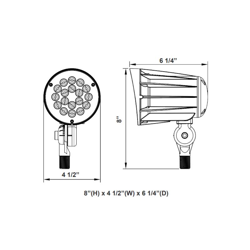 FLD2 42W LED Garden Bullet Light, 5000K