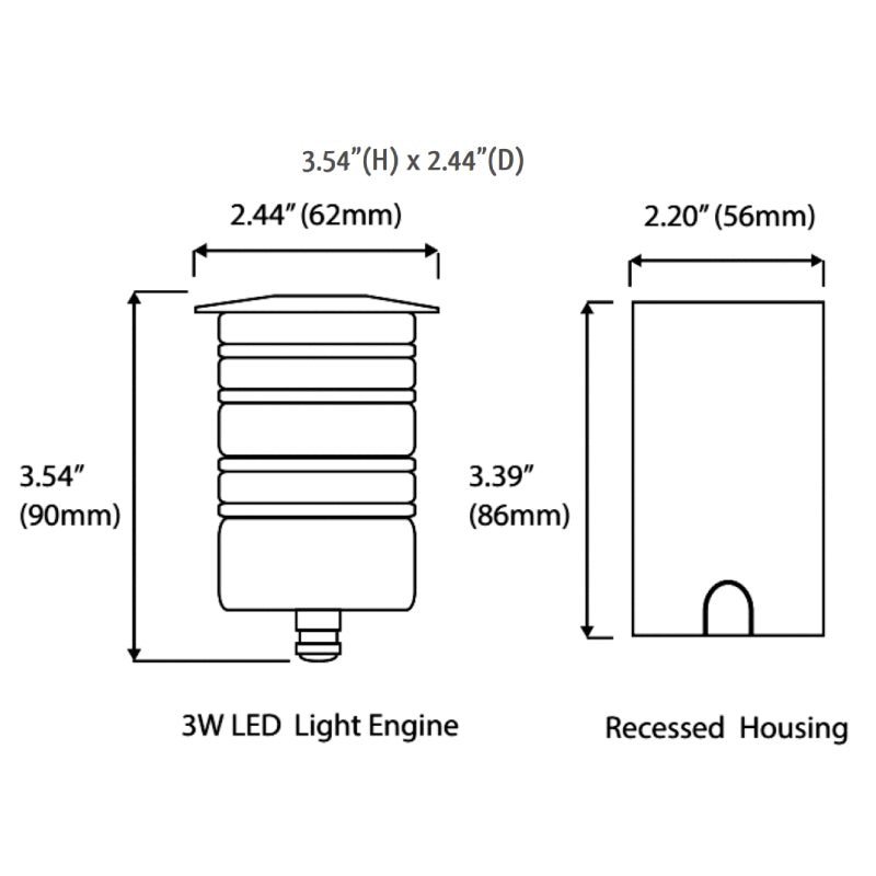 IGL-3W 12V LED In-Ground Light, 4000K