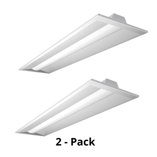 LTRE 1x4 26W/32W/40W LED Troffer, CCT Selectable, Up to 5000 Lumens, Dimmable, 120-277V, 2-Pack