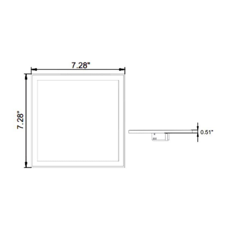 LPS-S6 12W LED Surface Mount Panel, 5000K