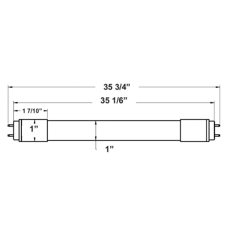 T8-EZX 3ft 12W LED T8 Linear Glass Lamp, CCT