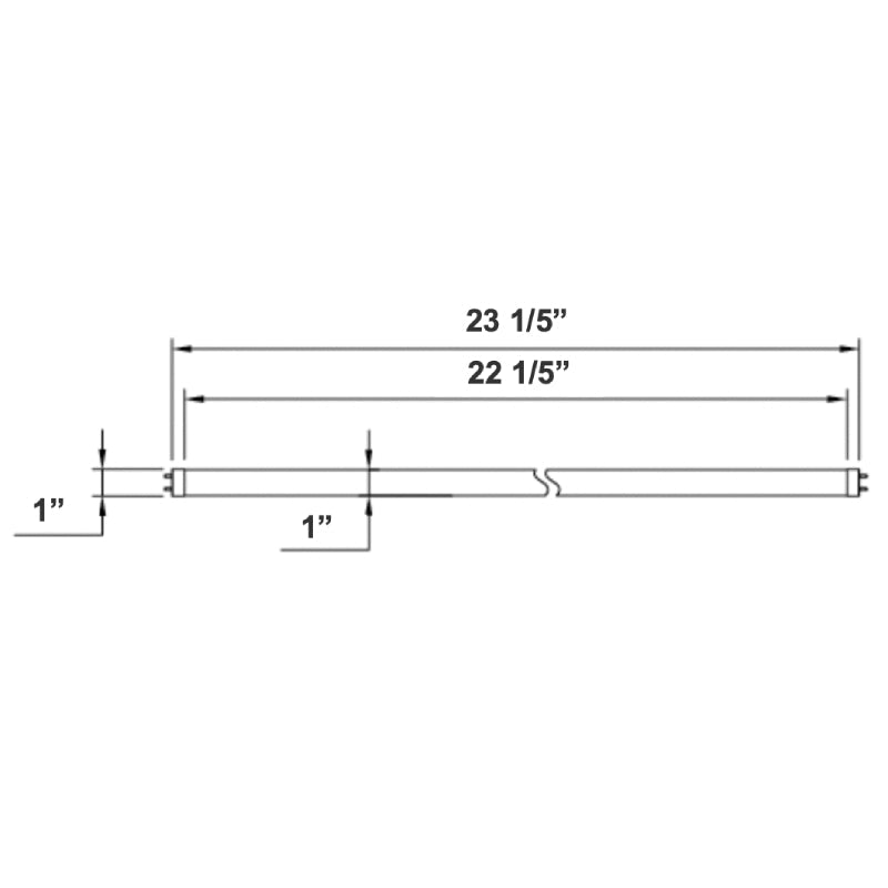 T8-EZX 2ft 8W LED T8 Linear Glass Lamp, CCT