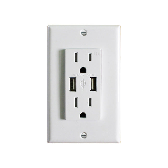 USB2-15TR 15A Receptacle with 2 USB Ports