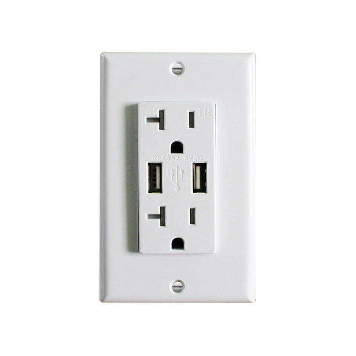 SB2-20TR 20A Receptacle with 2 USB Ports
