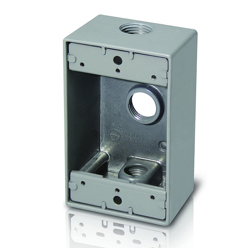 W1B100-3 One-Gang Weatherproof Box, 1" Trade, 3 Outlet Holes