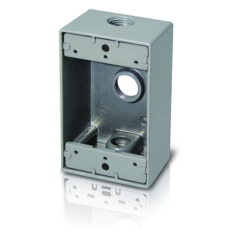 W1B50-3 One-Gang Weatherproof Box, 1/2??Trade, 3 Outlet Holes