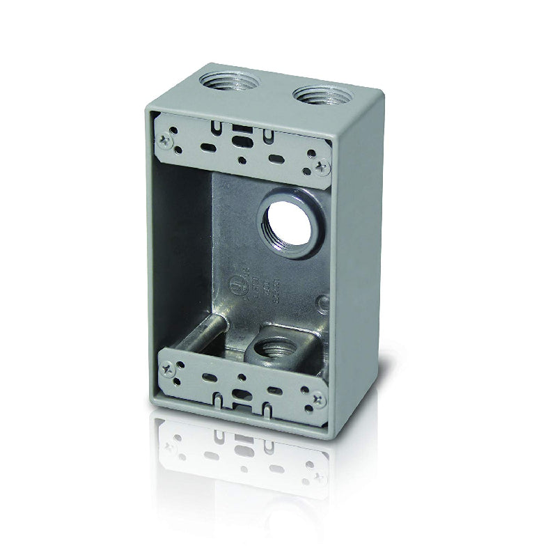 W1B50-4 One-Gang Weatherproof Box, 1/2??Trade, 4 Outlet Holes