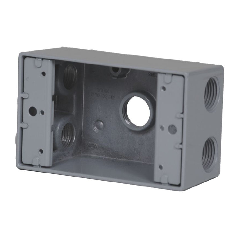 W1B50-5 One-Gang Weatherproof Box, 1/2" Trade, 5 Outlet Holes