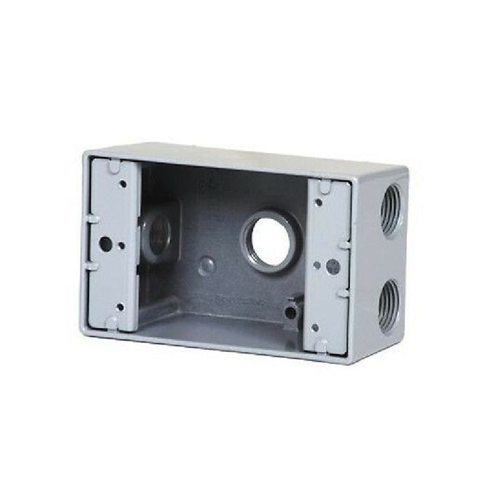 W1B75-4 One-Gang Weatherproof Box, 3/4" Trade, 4 Outlet Holes