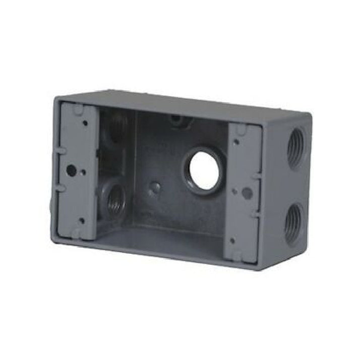 W1B75-5 One-Gang Weatherproof Box, 3/4" Trade, 5 Outlet Holes