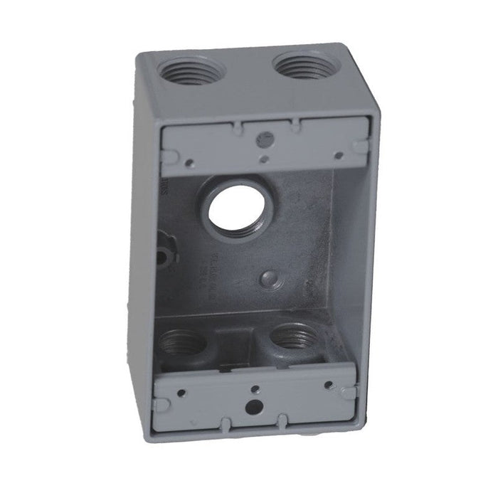 W1DB50-4 One-Gang Weatherproof Box, 1/2" Trade, 4 Outlet Holes