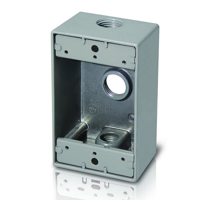 W1DB75-3 One-Gang Weatherproof Box, 3/4" Trade, 3 Outlet Holes