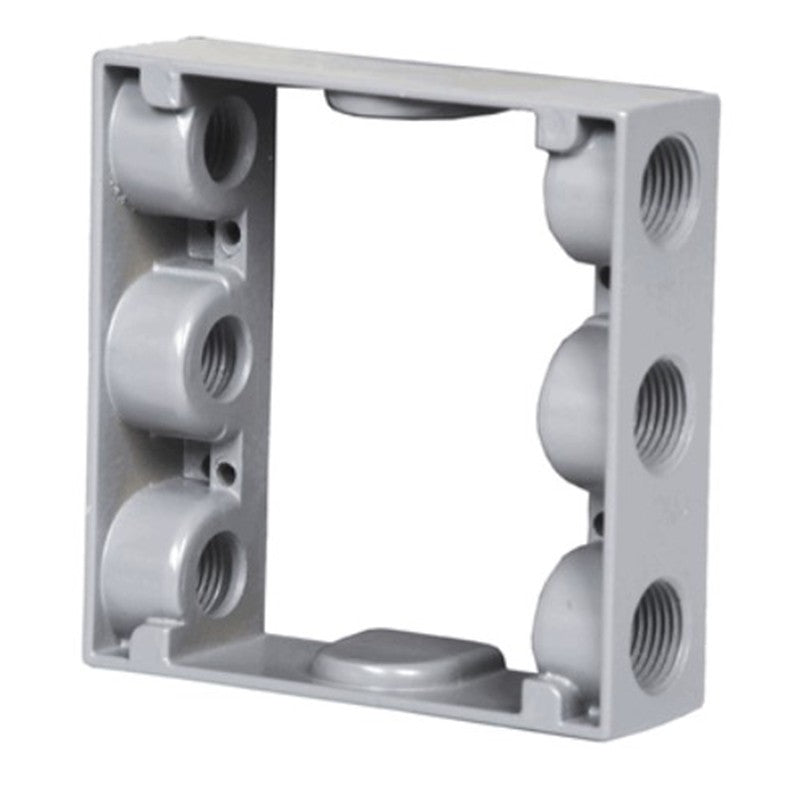W2XB75-6 Two-Gang Extension Box, 3/4" Trade Size, 6 Outlet Holes