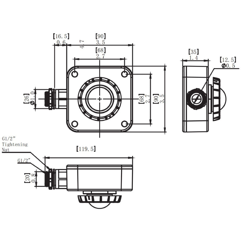WEC-3PR-60 0-10V PIR 120-277V Knuckle Sensor