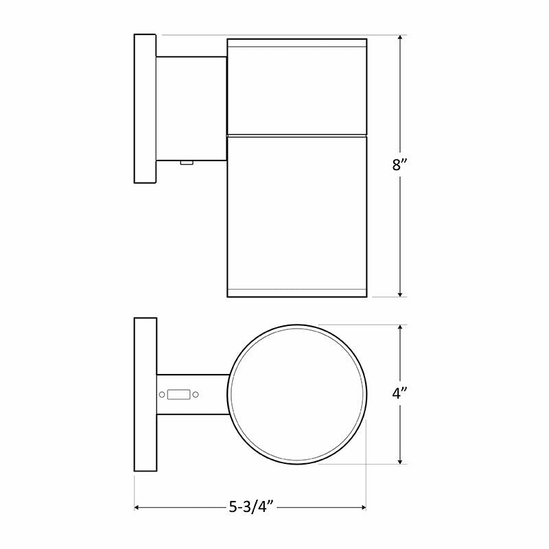WMC 4"  15W LED Outdoor Wall Sconce, CCT Selector, 1200 Lumens, Dimmable, 120V
