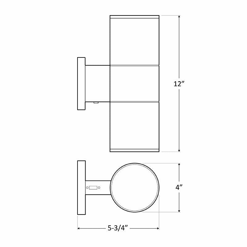 WMC  4" 30W LED Outdoor Wall Sconce, CCT Selector,  Up/Down Light, 2400 Lumens,  Dimmable, 120V