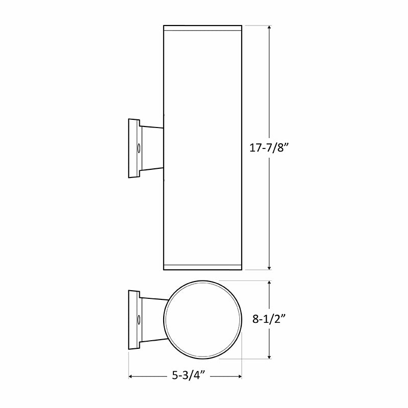 WMCL 8' 40W LED Large Wall Mount Cylinder Lights, CCT Selector, 3200 Lumens Up/Down Light, 120-277V