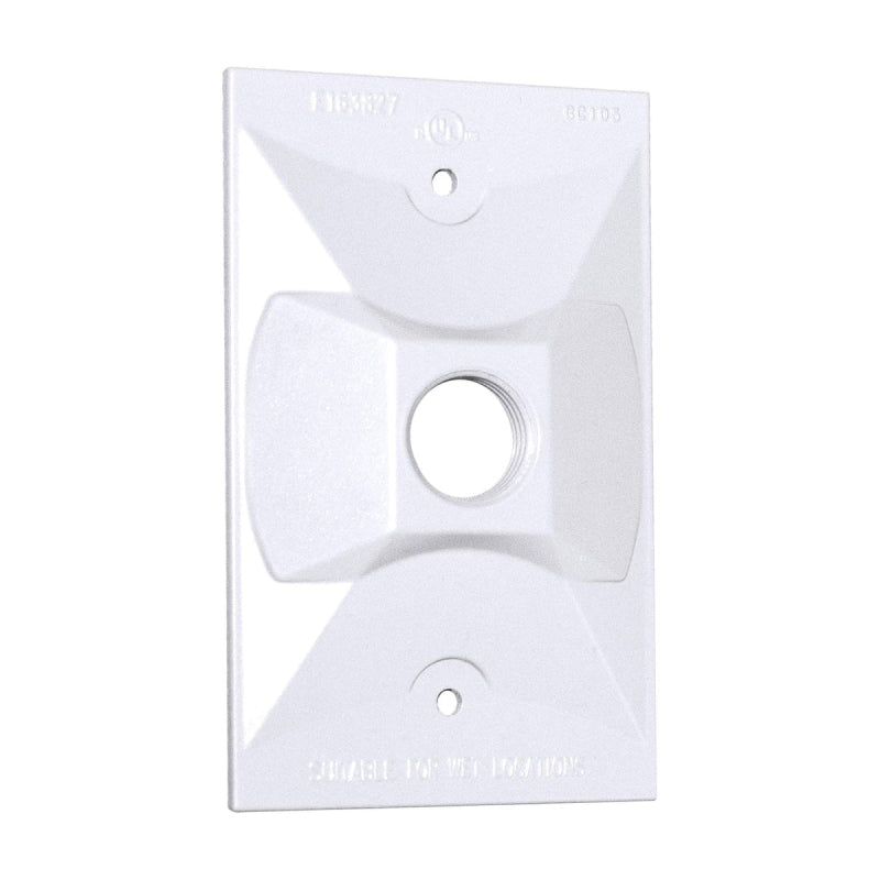 WRE-1 One Gang Rectangular Cover, 1/2" Trade Size, 1 Outlet Hole