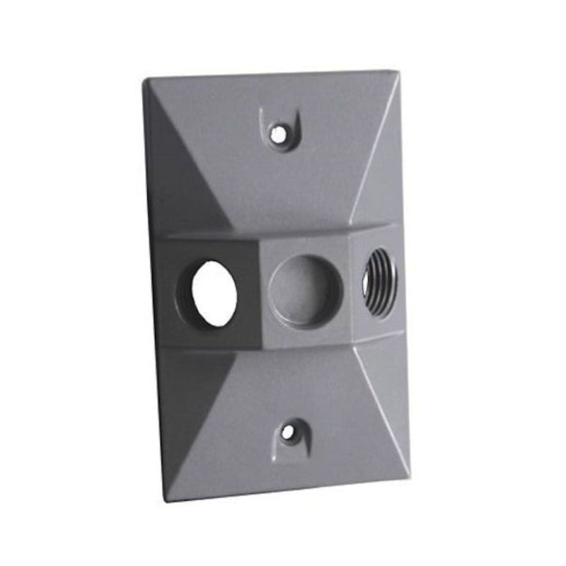 WRE-2 One Gang Rectangular Cover, 1/2" Trade Size, 2 Outlet Holes