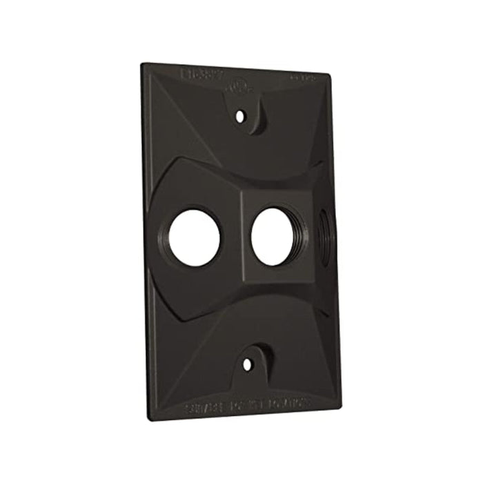 WRE-3 One Gang Rectangular Cover, 1/2" Trade Size, 3 Outlet Holes