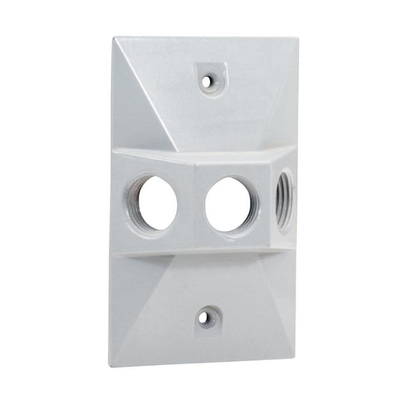 WRE-3 One Gang Rectangular Cover, 1/2" Trade Size, 3 Outlet Holes