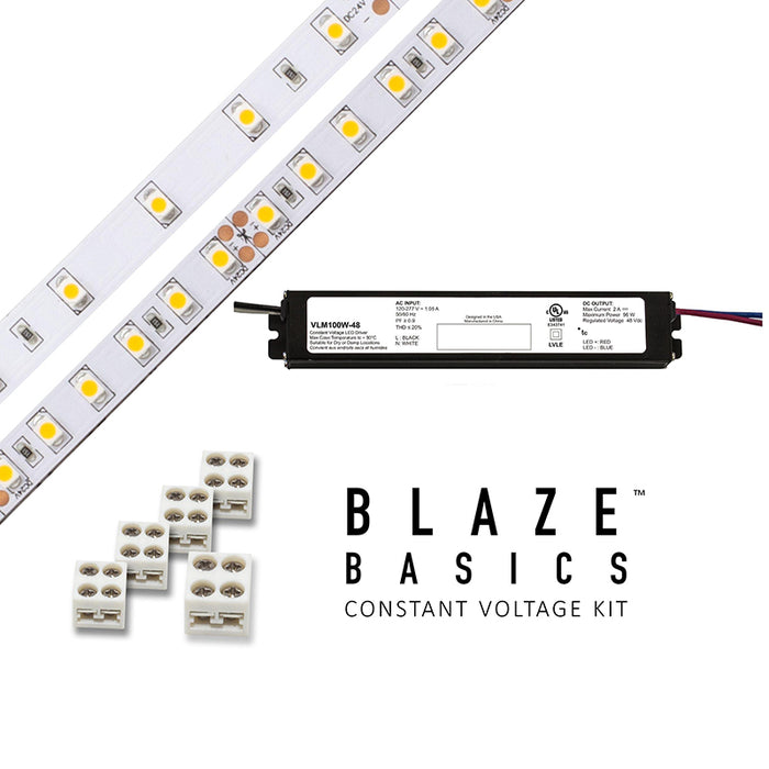 Blaze Basics 24V LED Tape Light Kits, Constant Voltage Power Supply, 200lm