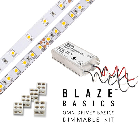 Diode LED Blaze Basics 24V LED Tape Light Kits, OMNIDRIVE BASICS Power Supply, 200lm