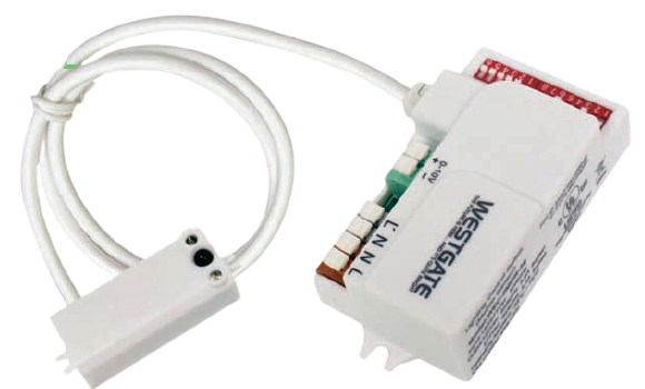 2-piece Microwave motion Sensor with DIP Switch & Remote Capable